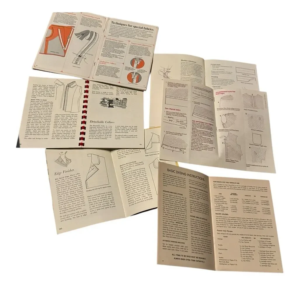 VTG‎ Sewing Booklets Lot (6) Dressmaking Collars Velvet Singer McCall’s Patterns